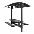 Paris Site Furnishings PSF Shade Series 6' Jet Black Picnic Table with Canopy - 85.5'' x 78'' x 97.375'' 969DPS6PSSBJB